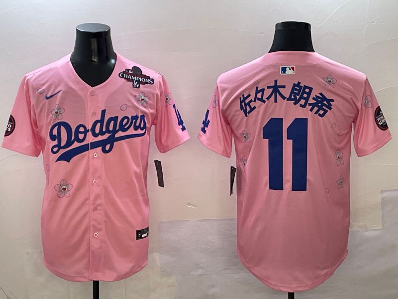 Men Los Angeles Dodgers 11 R.Sasaki Pink Sakura Edition 2025 Nike MLB Jersey style 6